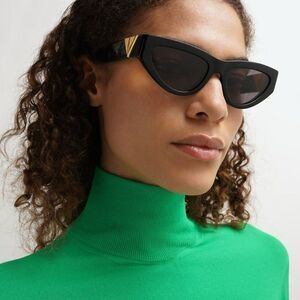 SALE! NEW Bottega Veneta BV1176S 001 Black Grey Cat Eye Women Sunglasses